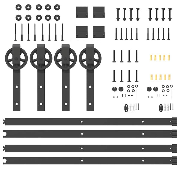 Musta liukuovi hardware kit Luciani 400cm (teräs)
