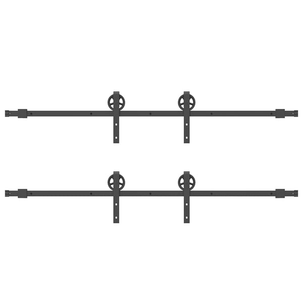 Musta liukuovi hardware kit Luciani 400cm (teräs)