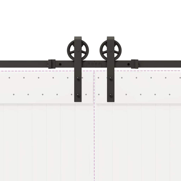 Musta liukuovi hardware kit Luciani 400cm (teräs)