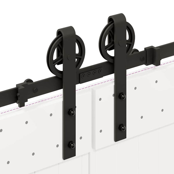Musta liukuovi hardware kit Luciani 400cm (teräs)