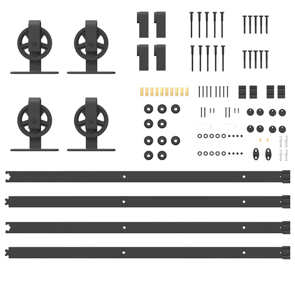 Musta liukuovi hardware kit Rentie 400cm (teräs)