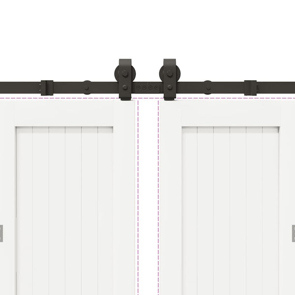 Musta liukuovi hardware kit Emami 400cm (teräs)