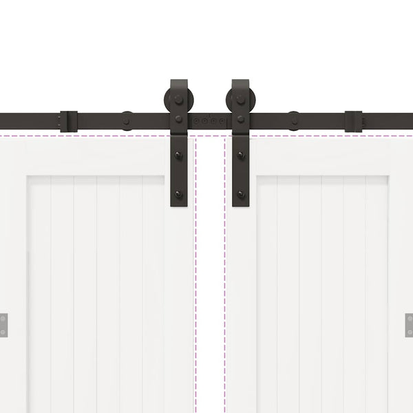 Musta liukuovi hardware kit Lasszlo 400cm (teräs)
