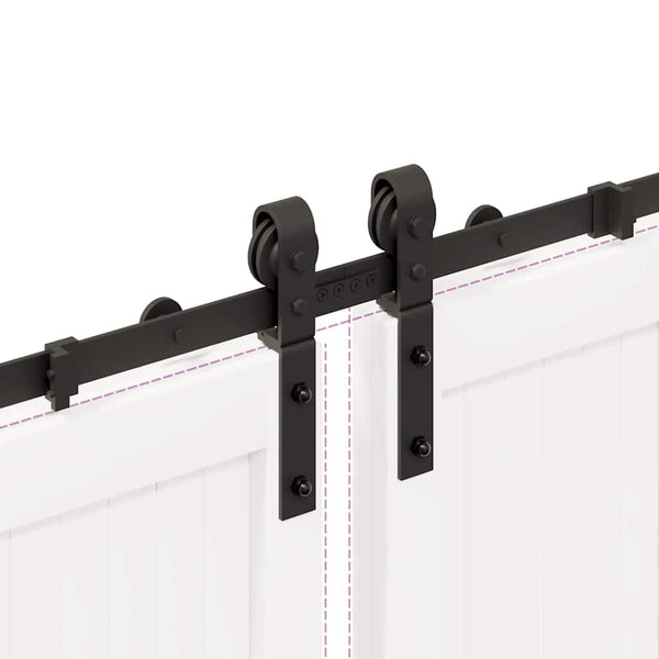 Musta liukuovi hardware kit Lasszlo 400cm (teräs)