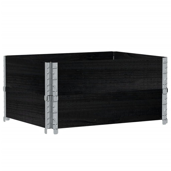 Kuormalavan reunukset 2 kpl musta 80x60 cm täysi mänty
