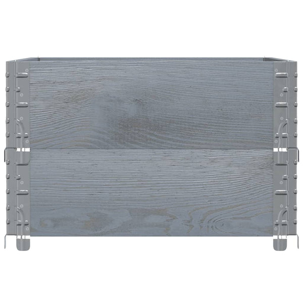 Kuormalavan reunukset 2 kpl harmaa 80x60 cm täysi mänty