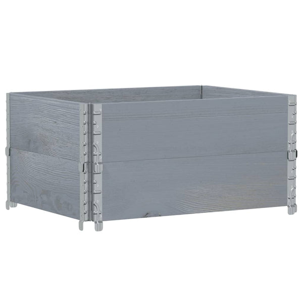 Kuormalavan reunukset 2 kpl harmaa 80x60 cm täysi mänty