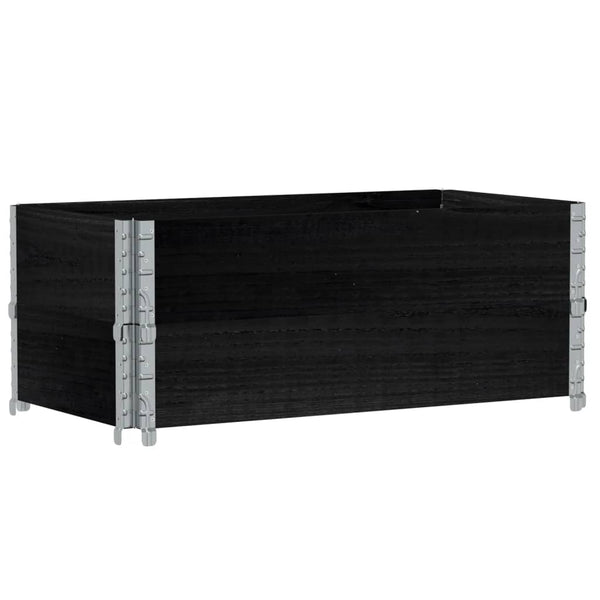 Kuormalavan reunukset 2 kpl musta 100x50 cm täysi mänty