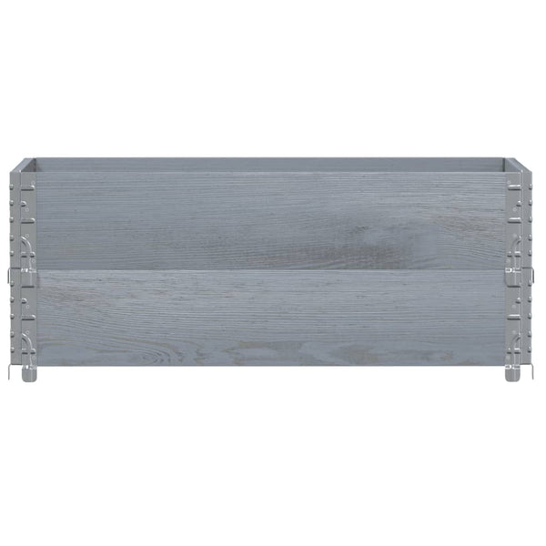 Kuormalavan reunukset 2 kpl harmaa 100x50 cm täysi mänty