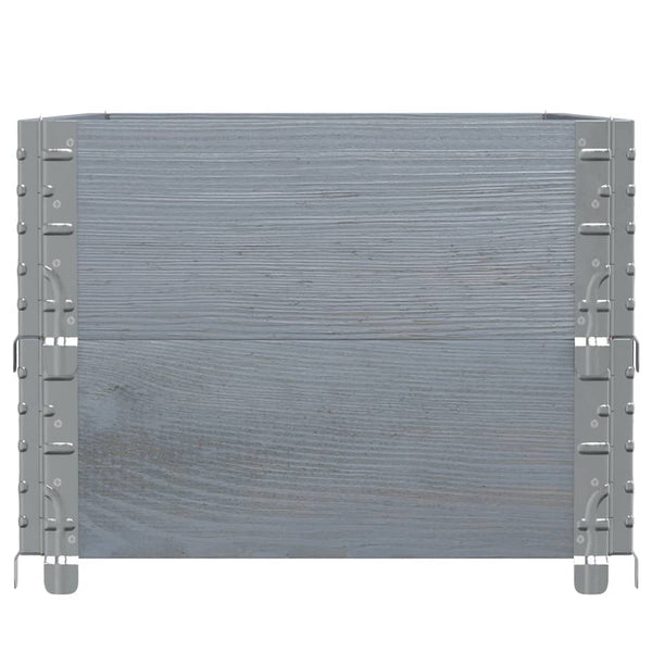 Kuormalavan reunukset 2 kpl harmaa 100x50 cm täysi mänty