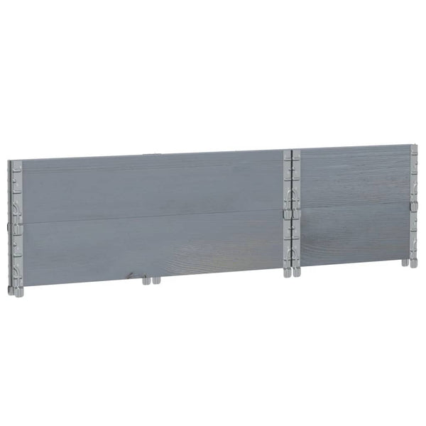 Kuormalavan reunukset 2 kpl harmaa 100x50 cm täysi mänty