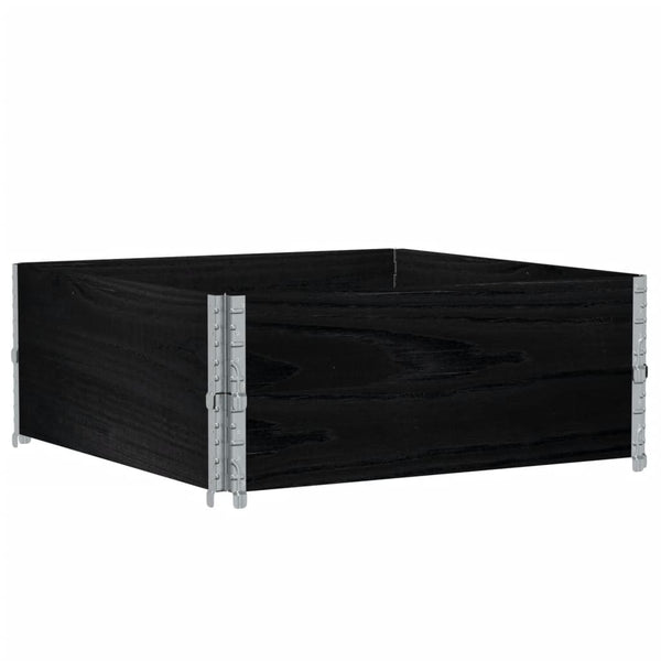 Kuormalavan reunukset 2 kpl musta 100x100 cm täysi mänty