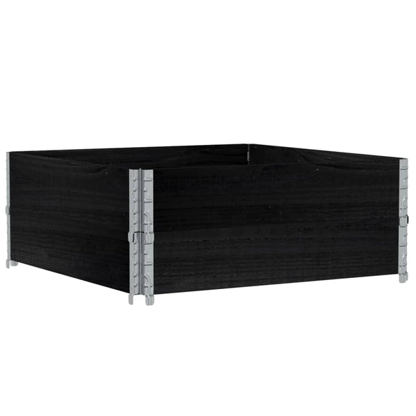 Kuormalavan reunukset 2 kpl musta 100x100 cm täysi mänty