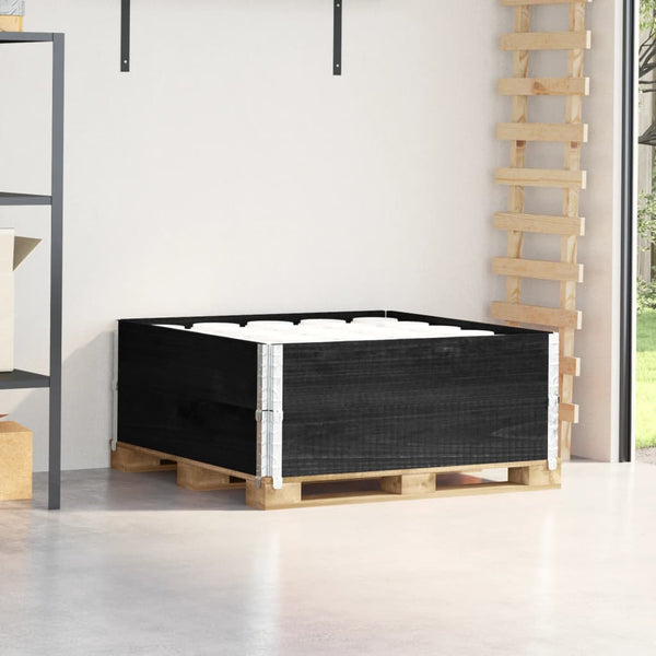 Kuormalavan reunukset 2 kpl musta 100x100 cm täysi mänty