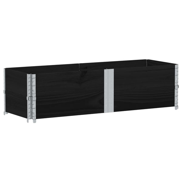 Kuormalavan reunukset 2 kpl musta 150x50 cm täysi mänty