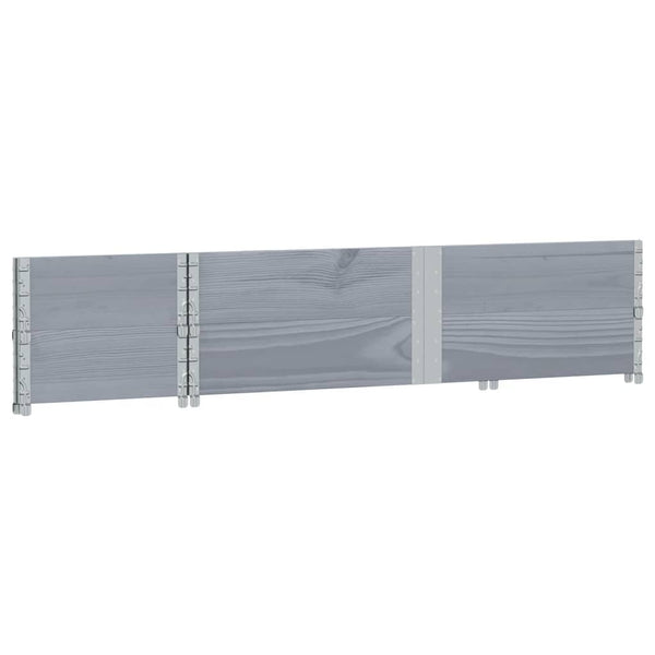 Kuormalavan reunukset 2 kpl harmaa 150x50 cm täysi mänty