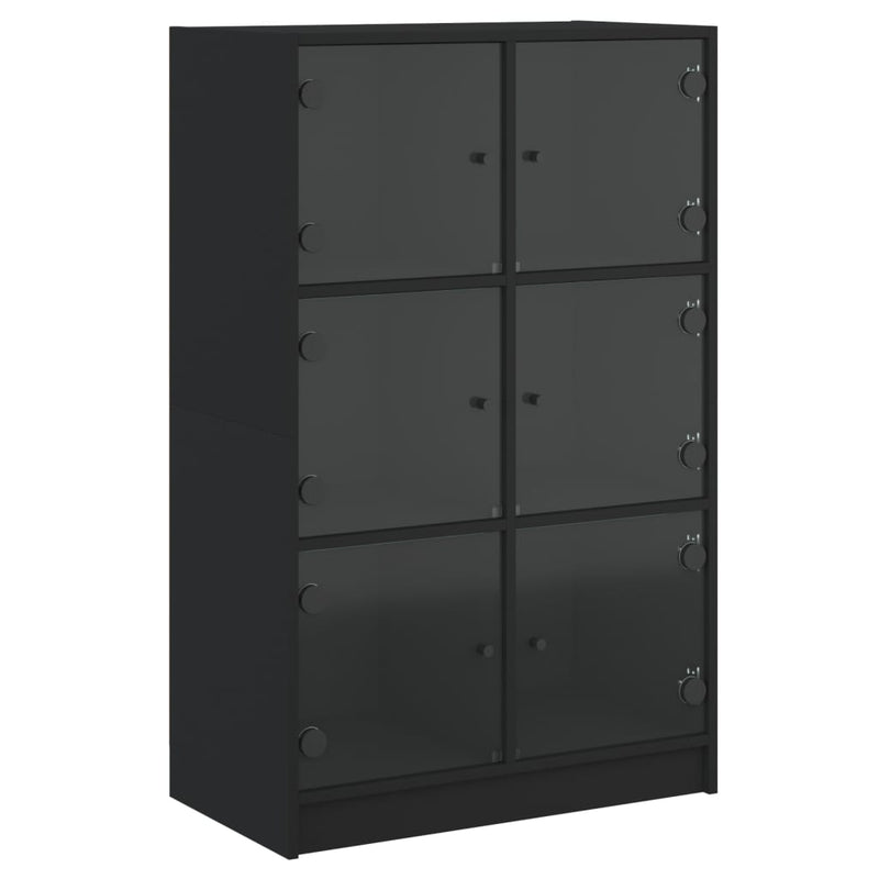 Musta kaappi ovilla Seghie 68x37x109cm (puinen)