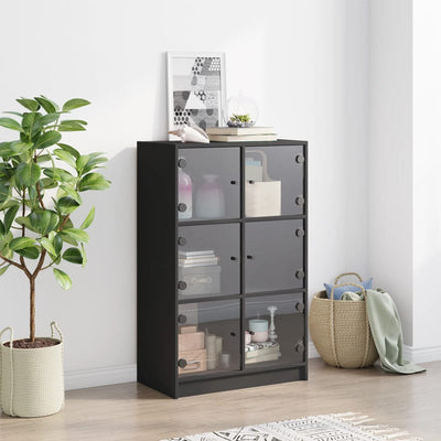 Kaappi ovilla musta 68x37x109 cm tekninen puu