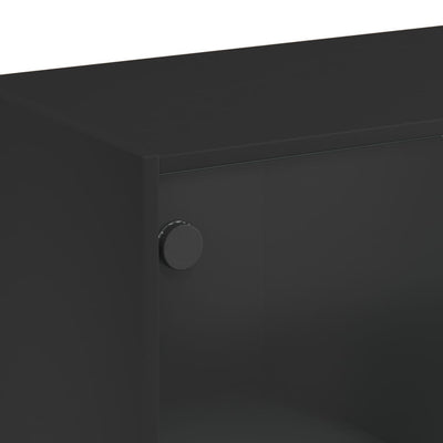 Kaappi ovilla musta 68x37x109 cm tekninen puu