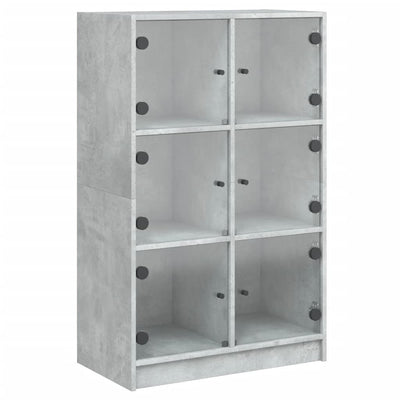 Kaappi ovilla betoninharmaa 68x37x109 cm tekninen puu