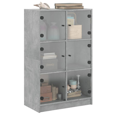 Kaappi ovilla betoninharmaa 68x37x109 cm tekninen puu