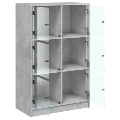 Kaappi ovilla betoninharmaa 68x37x109 cm tekninen puu