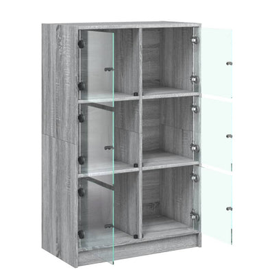 Kaappi ovilla harmaa Sonoma 68x37x109 cm tekninen puu