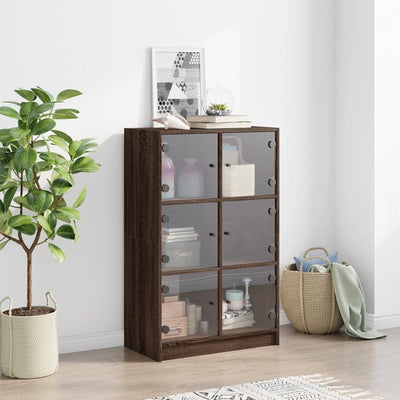 Kaappi ovilla ruskea tammi 68x37x109 cm tekninen puu
