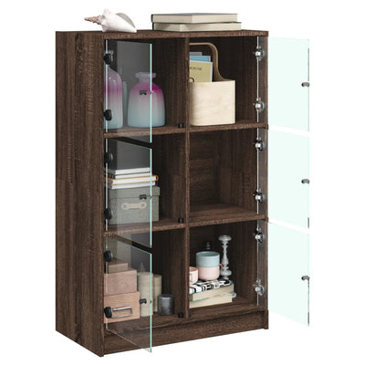 Kaappi ovilla ruskea tammi 68x37x109 cm tekninen puu