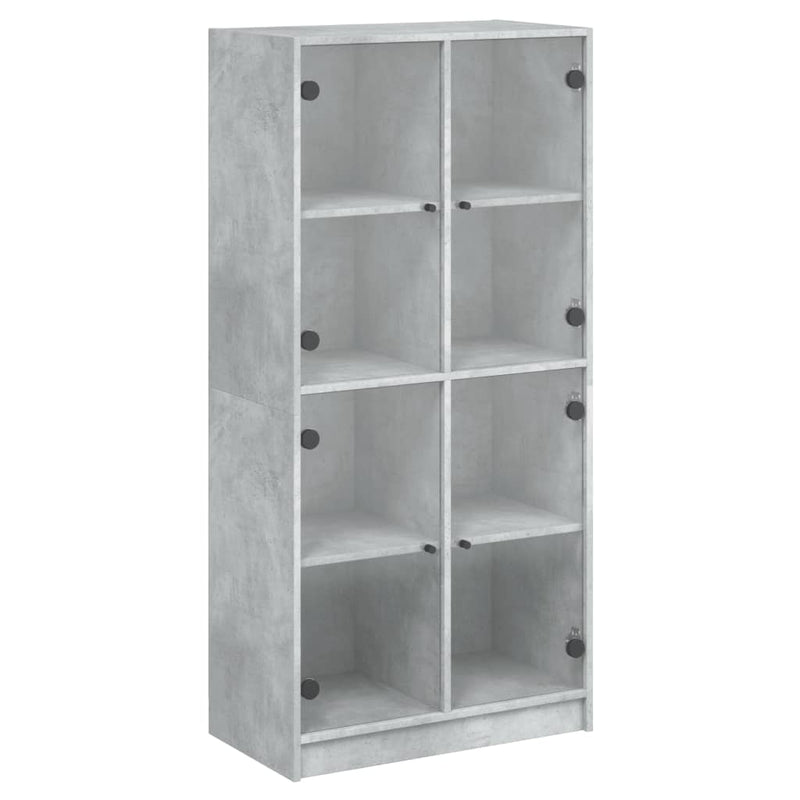 Betoninharmaa kaappi ovilla Pearline 68x37x142cm (puinen)