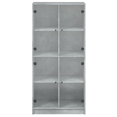 Kaappi ovilla betoninharmaa 68x37x142 cm tekninen puu