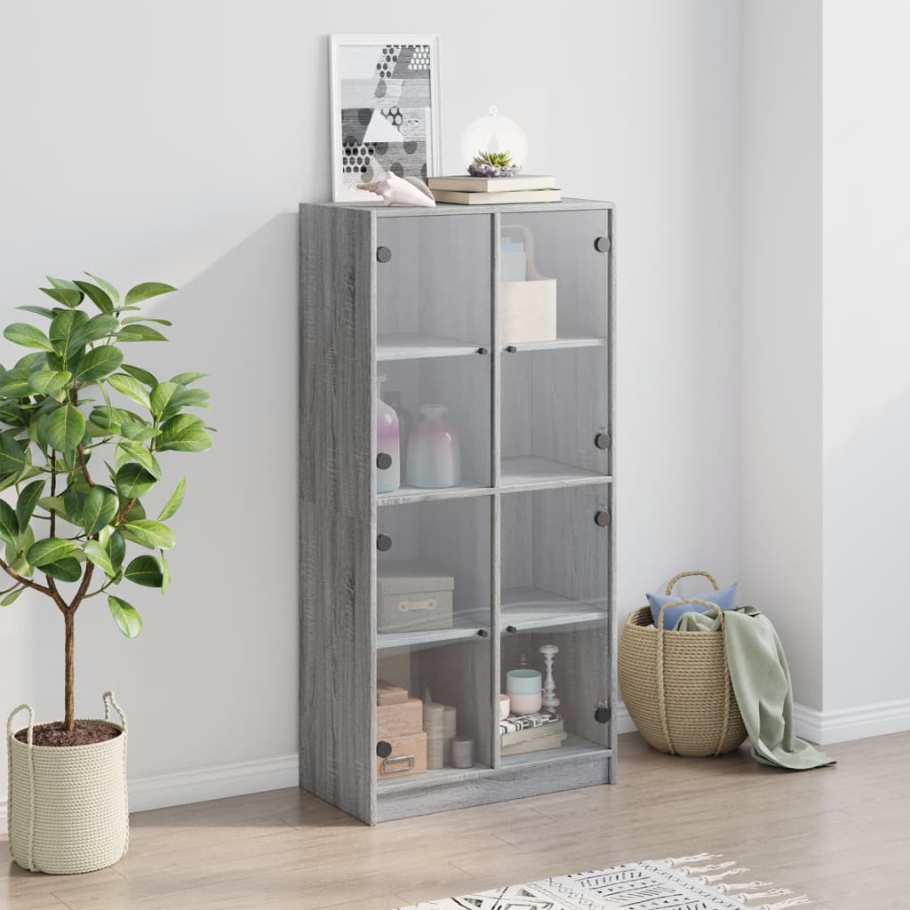 Harmaa kaappi ovilla Pearline 68x37x142cm (puinen)