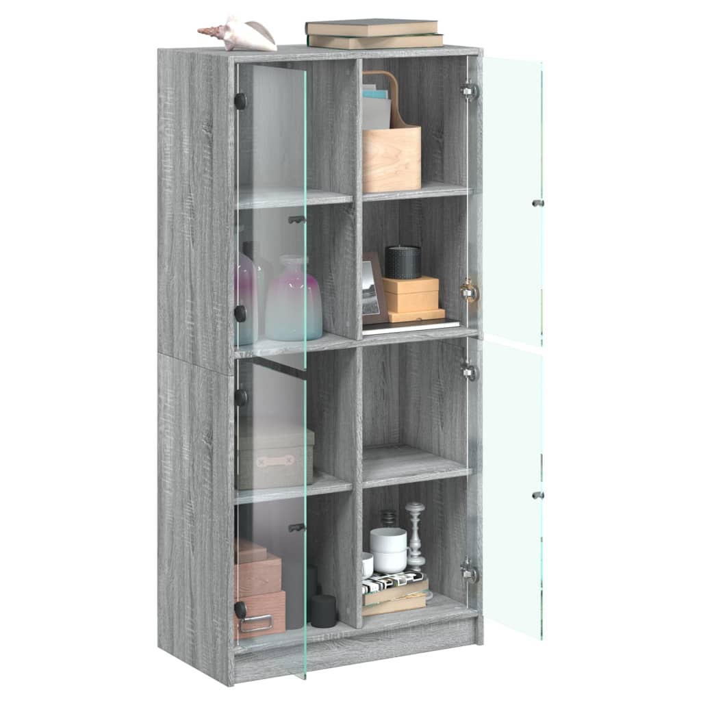 Harmaa kaappi ovilla Pearline 68x37x142cm (puinen)
