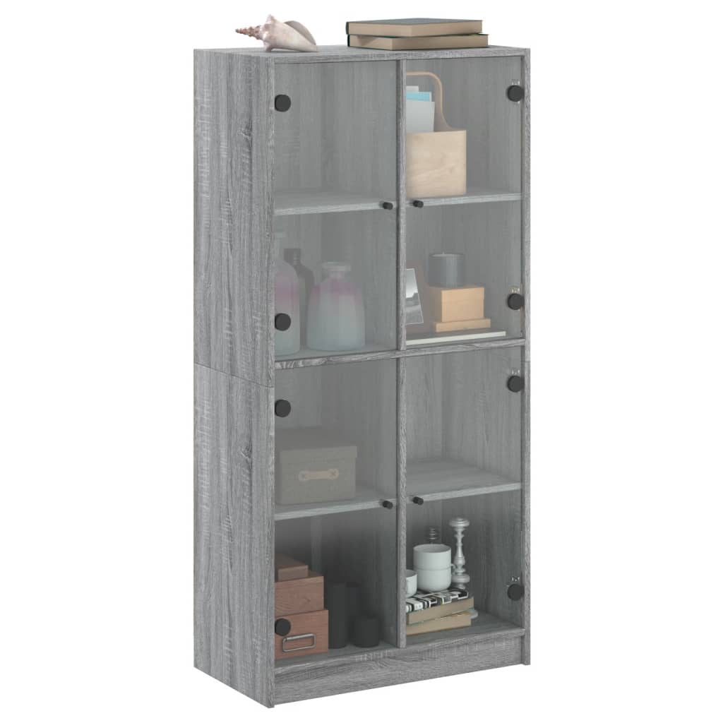 Harmaa kaappi ovilla Pearline 68x37x142cm (puinen)