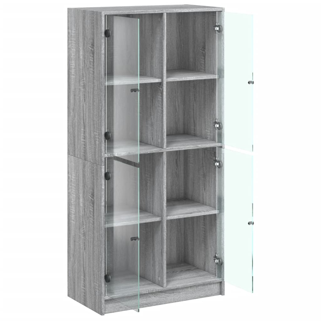Harmaa kaappi ovilla Pearline 68x37x142cm (puinen)
