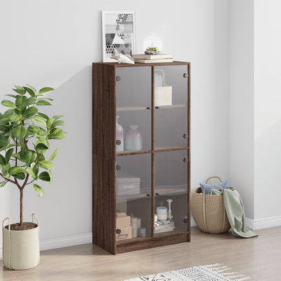 Kaappi ovilla ruskea tammi 68x37x142 cm tekninen puu