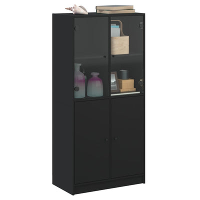 Kaappi ovilla musta 68x37x142 cm tekninen puu