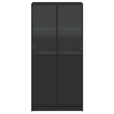 Kaappi ovilla musta 68x37x142 cm tekninen puu
