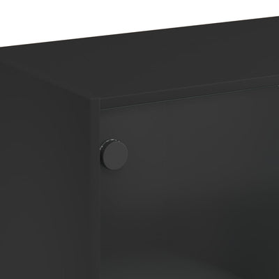 Kaappi ovilla musta 68x37x142 cm tekninen puu