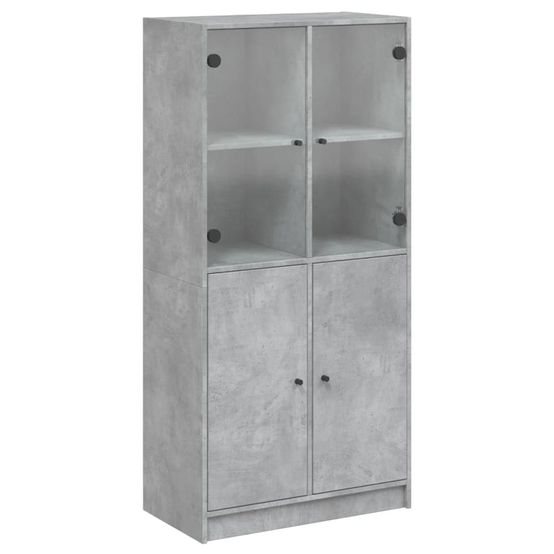 Betoninharmaa kaappi ovilla Jasiah 68x37x142cm (puinen)