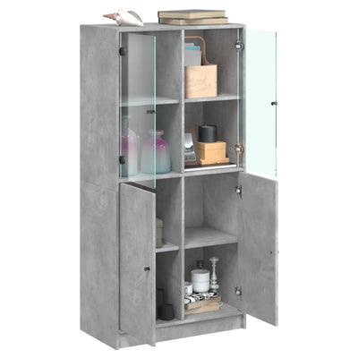 Kaappi ovilla betoninharmaa 68x37x142 cm tekninen puu