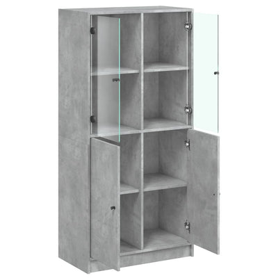 Kaappi ovilla betoninharmaa 68x37x142 cm tekninen puu