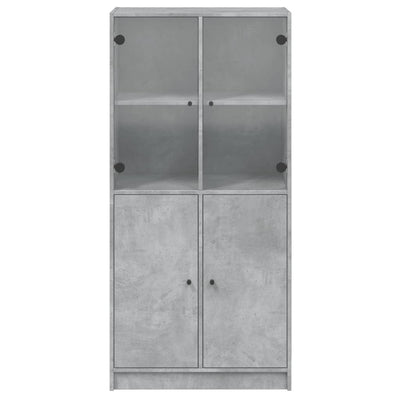 Kaappi ovilla betoninharmaa 68x37x142 cm tekninen puu