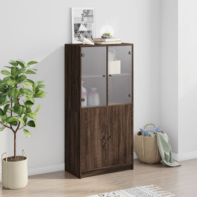 Kaappi ovilla ruskea tammi 68x37x142 cm tekninen puu