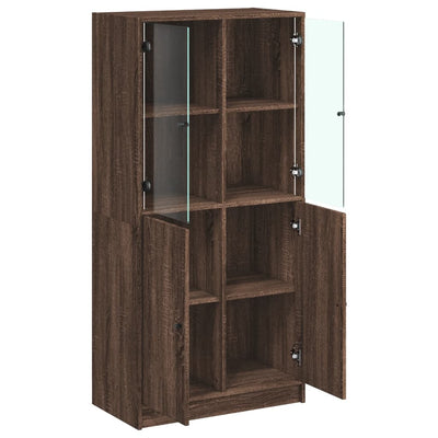 Kaappi ovilla ruskea tammi 68x37x142 cm tekninen puu