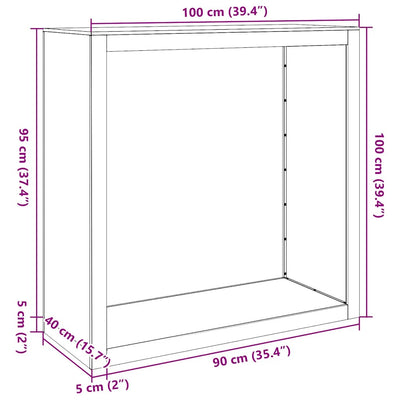 Galvanoitu polttopuuteline Izidora 100x40x100cm (teräs)