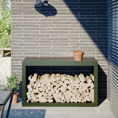 Vihreä polttopuuteline Izidora 100x40x60cm (teräs)