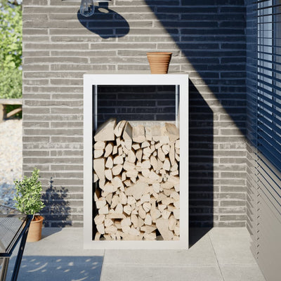 Valkoinen polttopuuteline Izidora 60x40x100cm (teräs)