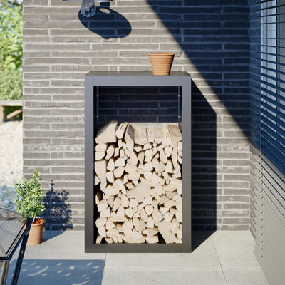 Antrasiitti polttopuuteline Izidora 60x40x100cm (teräs)