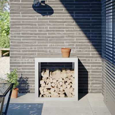 Valkoinen polttopuuteline Izidora 60x40x60cm (teräs)